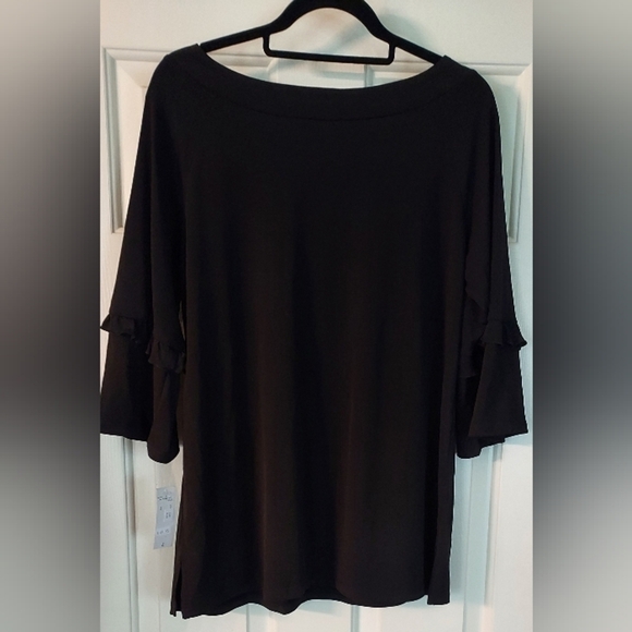 Nwt - Fashque Ruffle 3/4 Sleeve Tunic Top Size L. - Picture 4 of 6